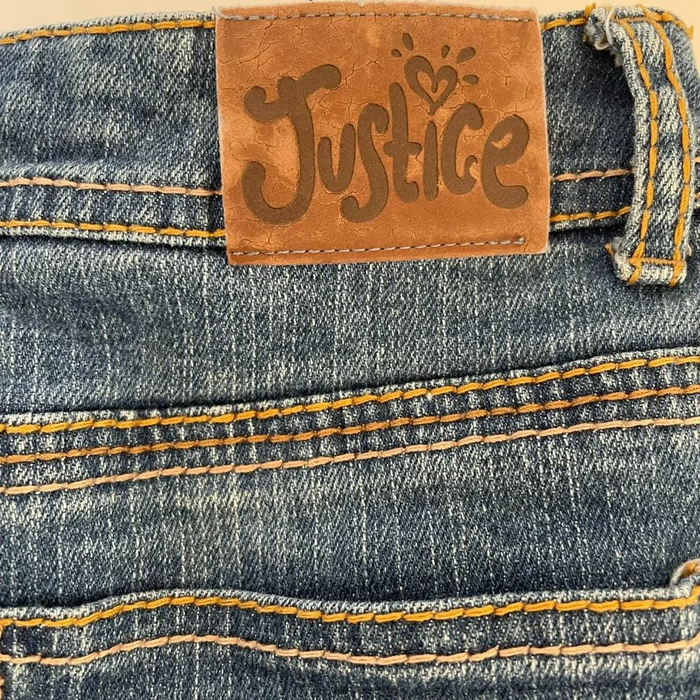 Justice Denim Jean Skort Girls Size 8R I Love Justice Jeans